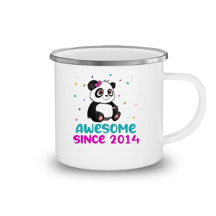 Panda Bear Girl Birthday Gift Love Awesome Since 2014 Ver2 Camping Mug