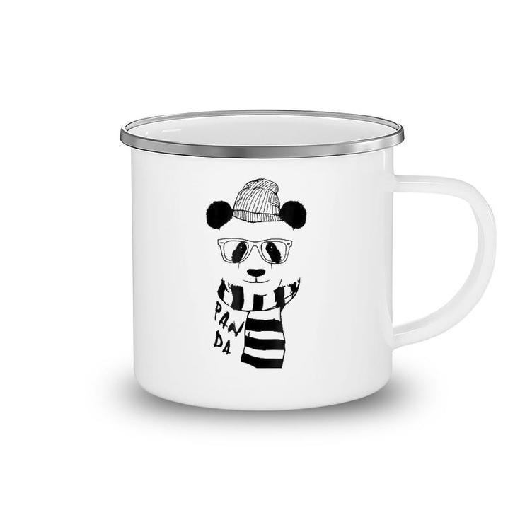 Panda Bear With Glasses Gift Camping Mug