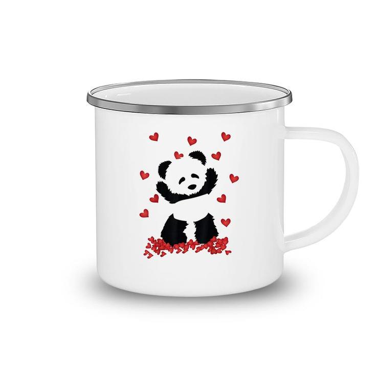 Panda With Hearts Valentines Day Camping Mug