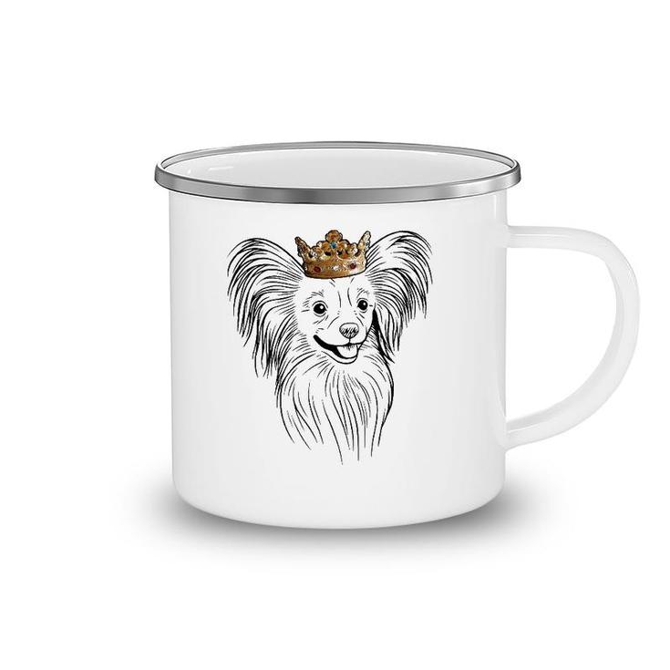 Papillon Dog Wearing Crown Dog Lover Gift Camping Mug