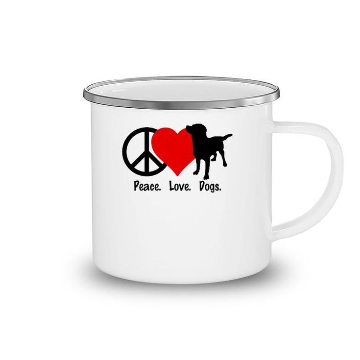 Peace Love Dogs  Tee Dog Puppy Camping Mug