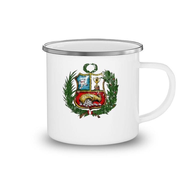 Peruvian Soccer Team  Vintage Jersey Coat Of Arms Camping Mug