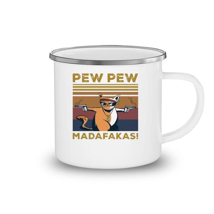 Pew Pew Madafakas Funny Cat Lover Gift Vintage Retro Pullover Camping Mug