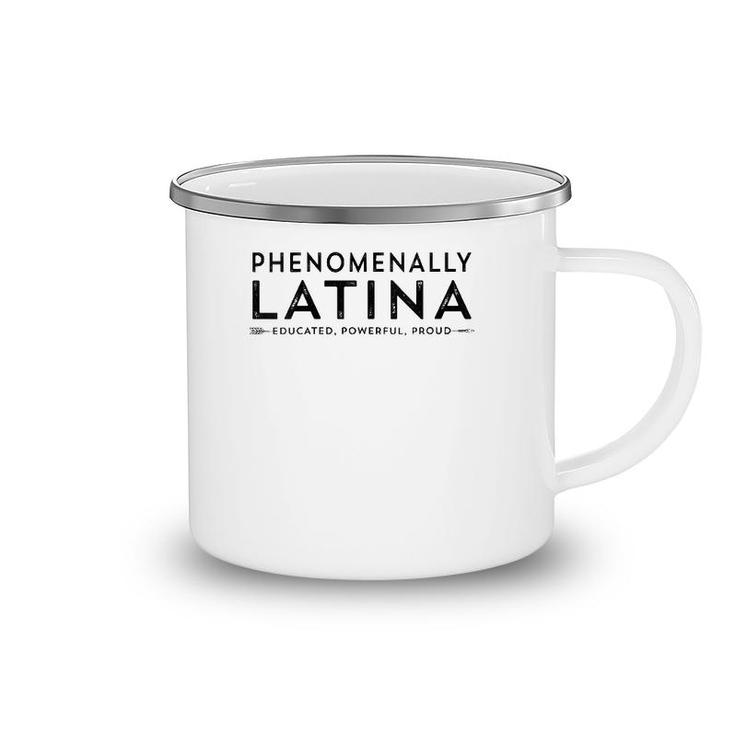 Phenomenally Latina Educated Powerful Proud Hispanic Mujer V-Neck Camping Mug