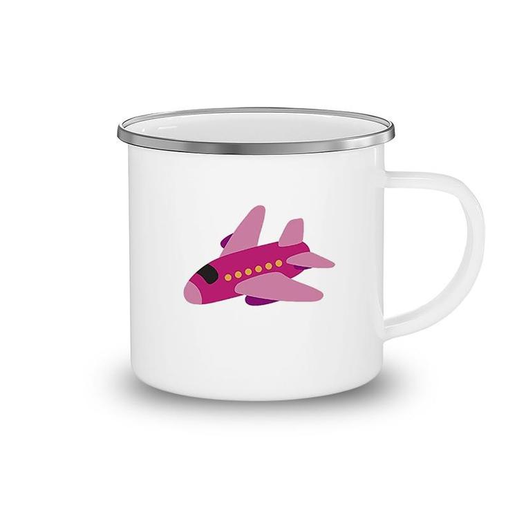 Pink Airplane Camping Mug