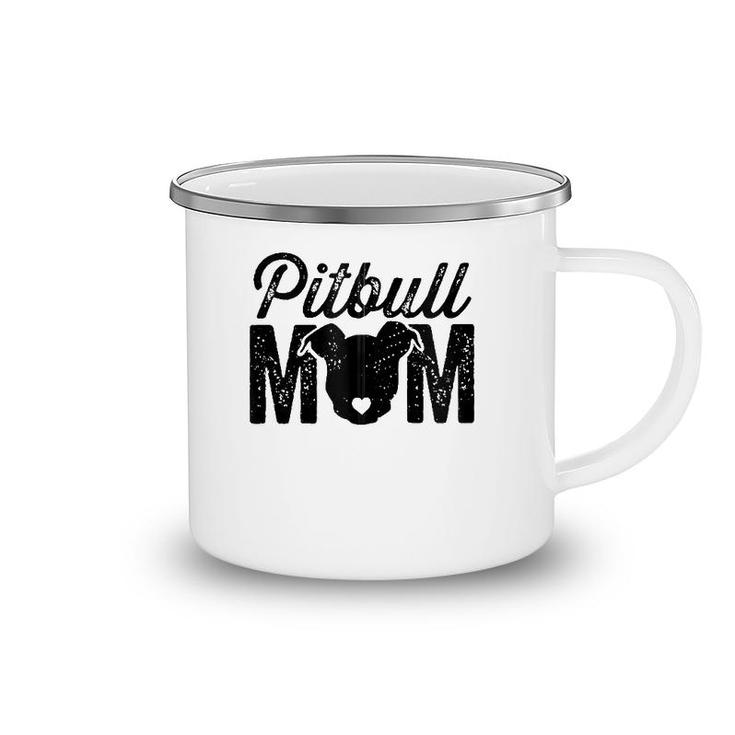 Pit Bull Mom Dog Lover Mother's Day Pitbull Face Zip Camping Mug