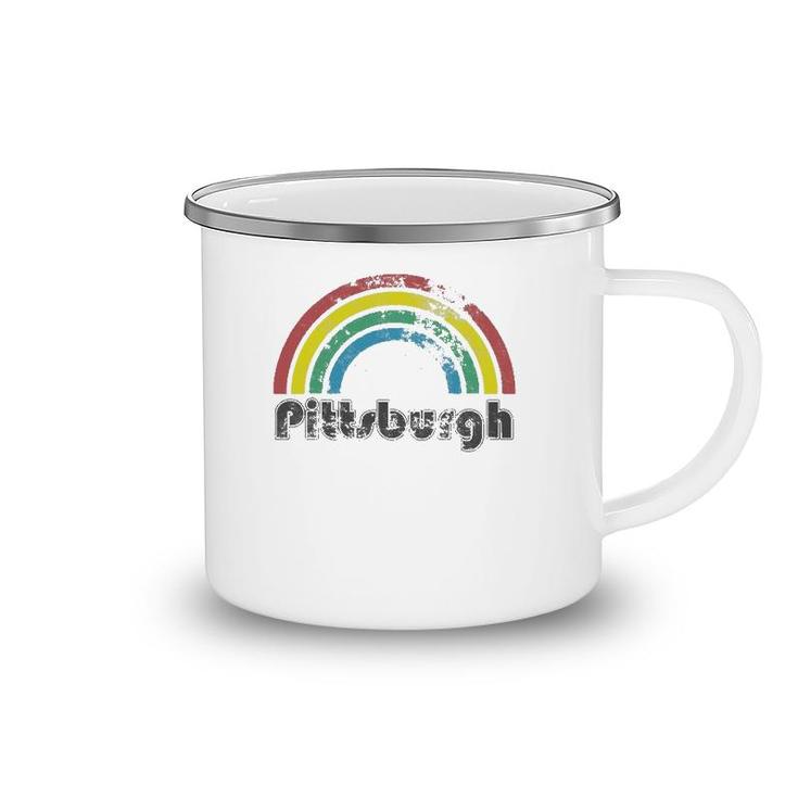 Pittsburgh Rainbow 70'S 80'S Style Retro Gay Pride Men Women Camping Mug