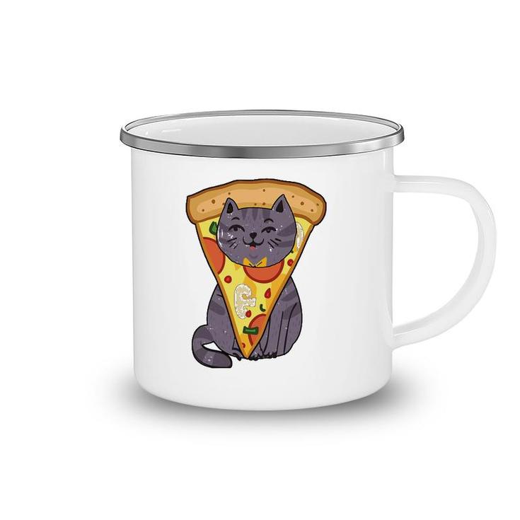 Pizza Cat Foodie Pet Lover Camping Mug
