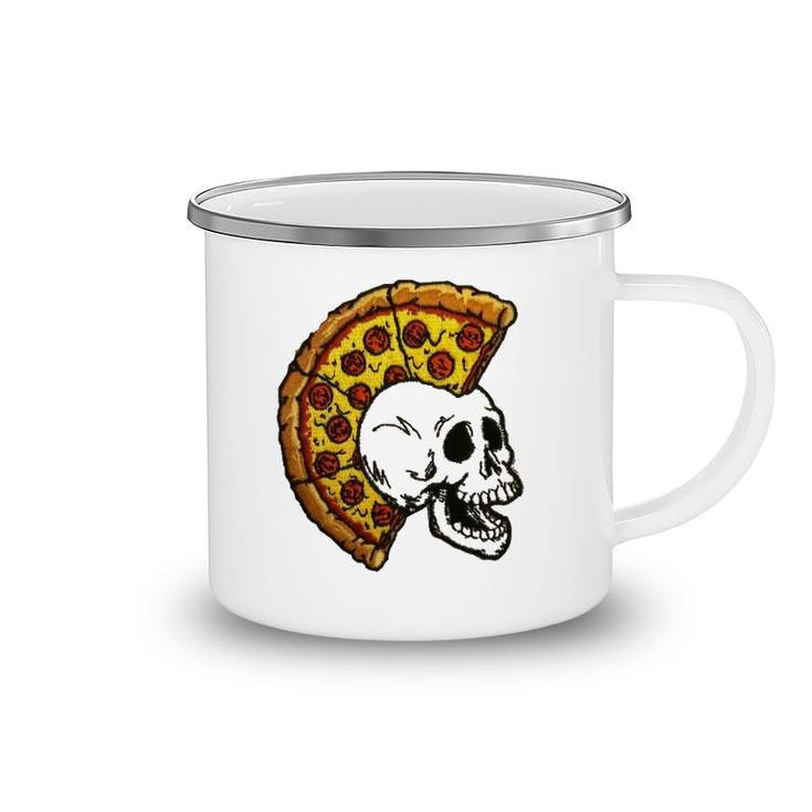 Pizza Mohawk Food Skull Camping Mug