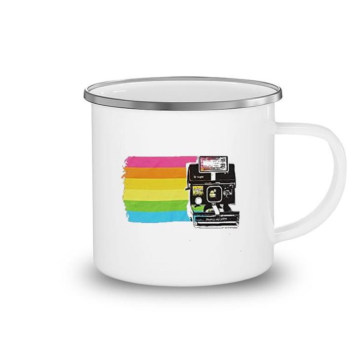 Polaroid Land Camera Color Stripe Camping Mug