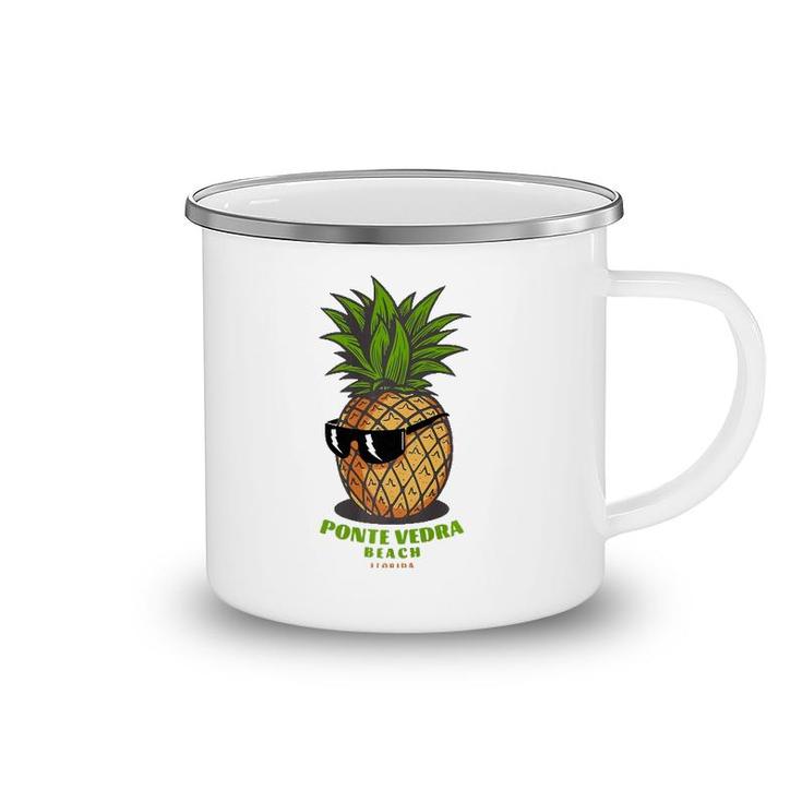 Ponte Vedra Beach Florida Fl Cute Pineapple Sunglasses Premium Camping Mug
