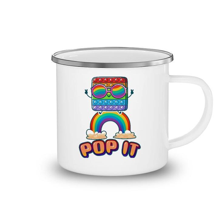 Pop It Rainbow Fidget Toy For Kids Camping Mug