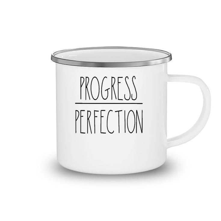 Progress Instead Of Perfection Motivation Self Development Camping Mug