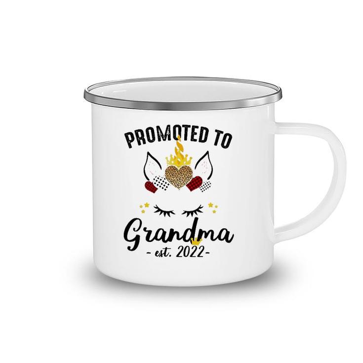 Promoted To Grandma 2022 Grandmother Unicorn Family Matching Camping Mug