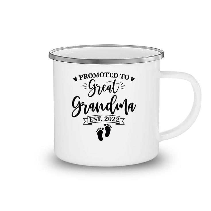 Promoted To Great Grandma Est 2022 Great Grandmother Gift Camping Mug