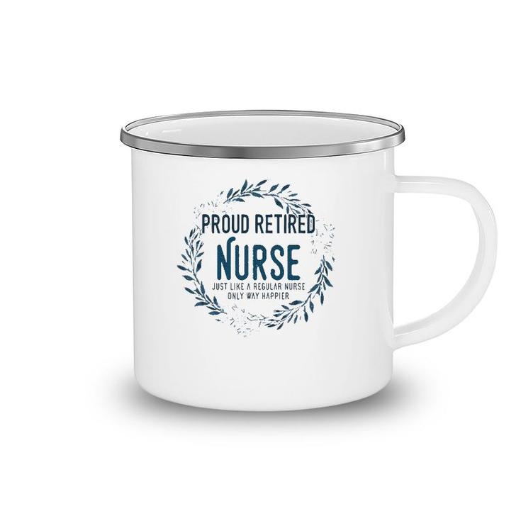 Proud Retired Nurse Floral Flowers Funny Retirement Nurse Camping Mug
