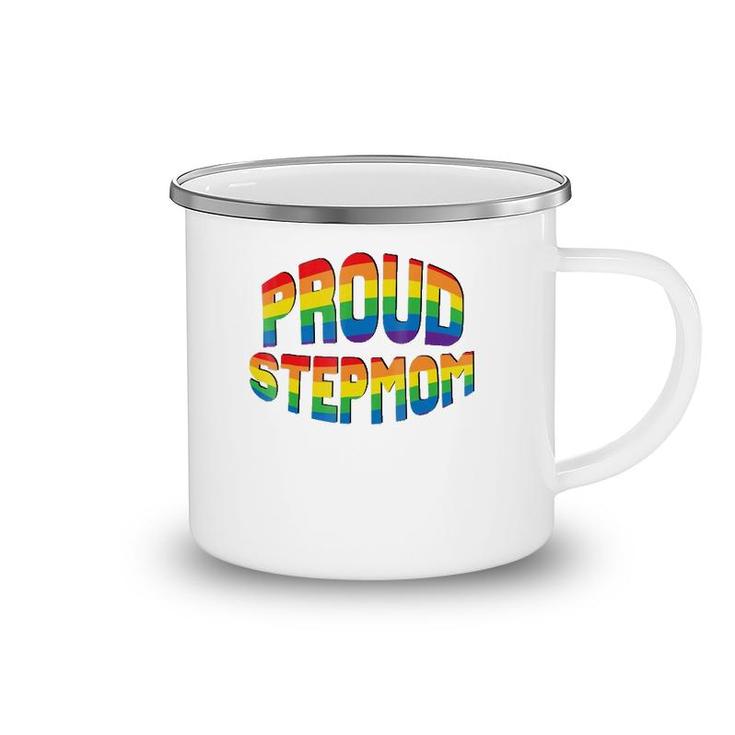 Proud Stepmom Lgbtq Pride Rainbow Flag Allies Ally Camping Mug
