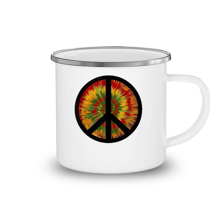 Psychedelic Trip Peace Sign 60'S 70'S  Camping Mug