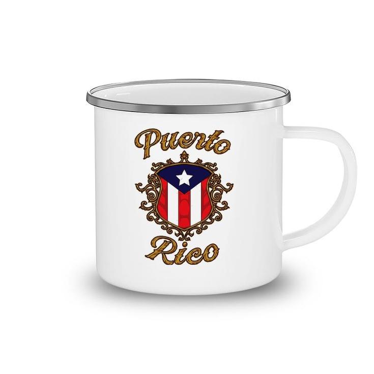 Puerto Rico Emblem Boricua Flag Puerto Rican Pride Camping Mug
