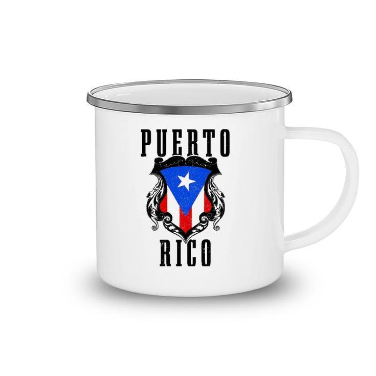 Puerto Rico Vintage Puerto Rican Flag Pride Puerto Rico Camping Mug