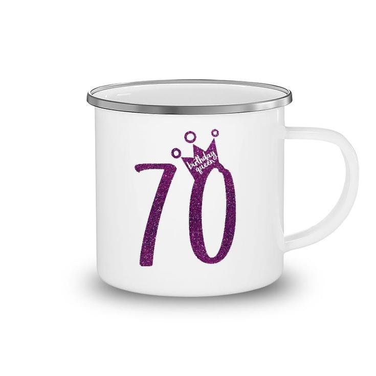 Purple 70Th Birthday  70Th Birthday Queen Camping Mug