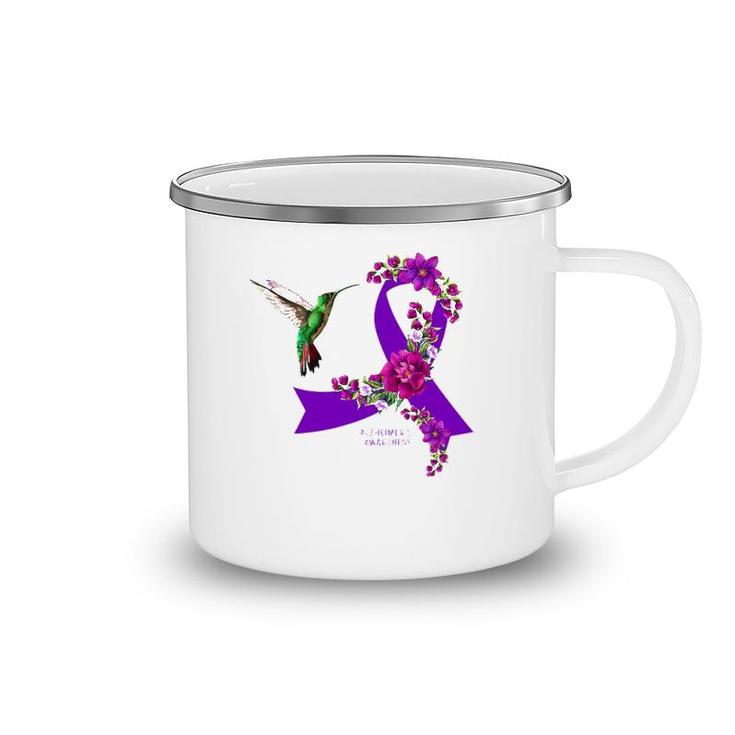 Purple Ribbon Alzheimer's Awareness Hummingbird Camping Mug