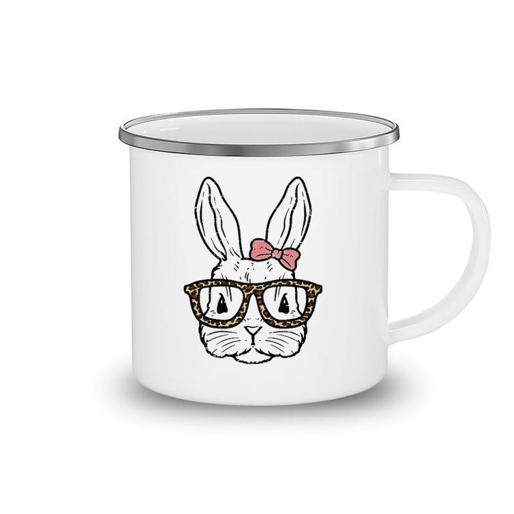 Rabbit Bunny Wearing Leopard Glasses Cute Easter Girls Women Tank Top Camping Mug