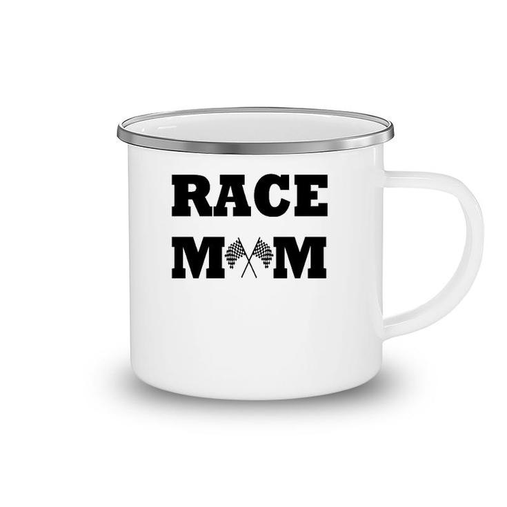 Race Mom Checkered Flag Life Racing Dirt Track Race Gear Camping Mug