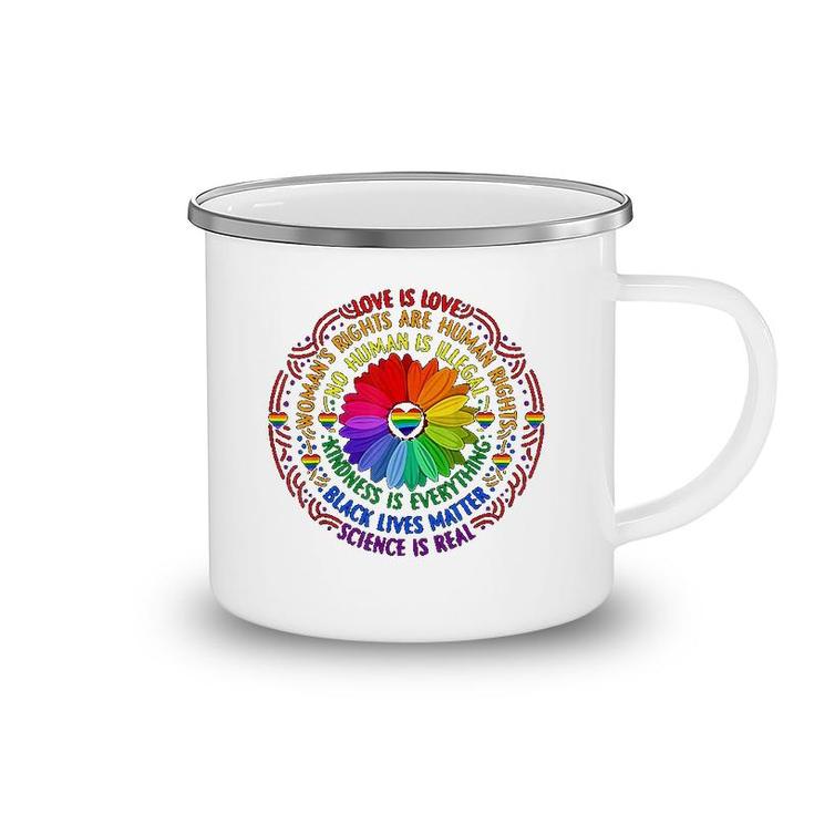 Rainbow  Science Lgbt Pride Flower Camping Mug