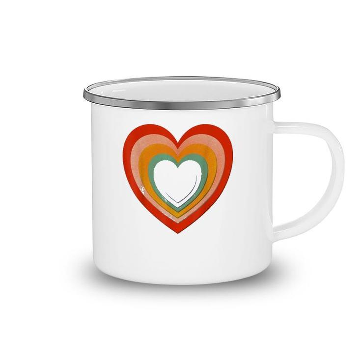 Rainbows And Heart Cutouts Valentines Love  Camping Mug