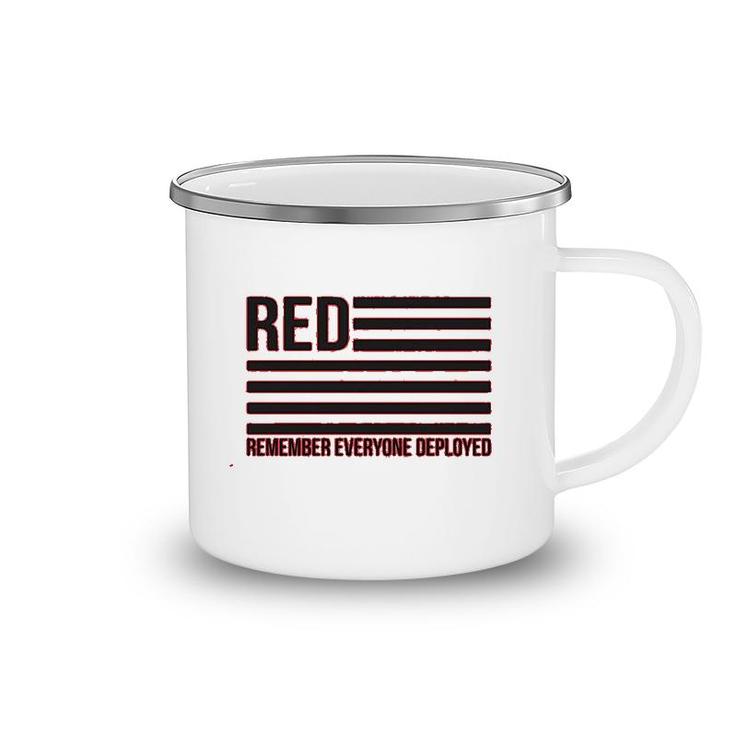Red Remember Everyone Deployed Camping Mug