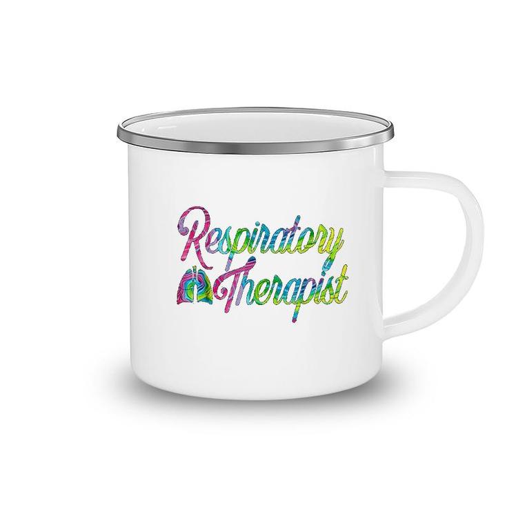 Respiratory Therapist Care Week Tie Dye Camping Mug