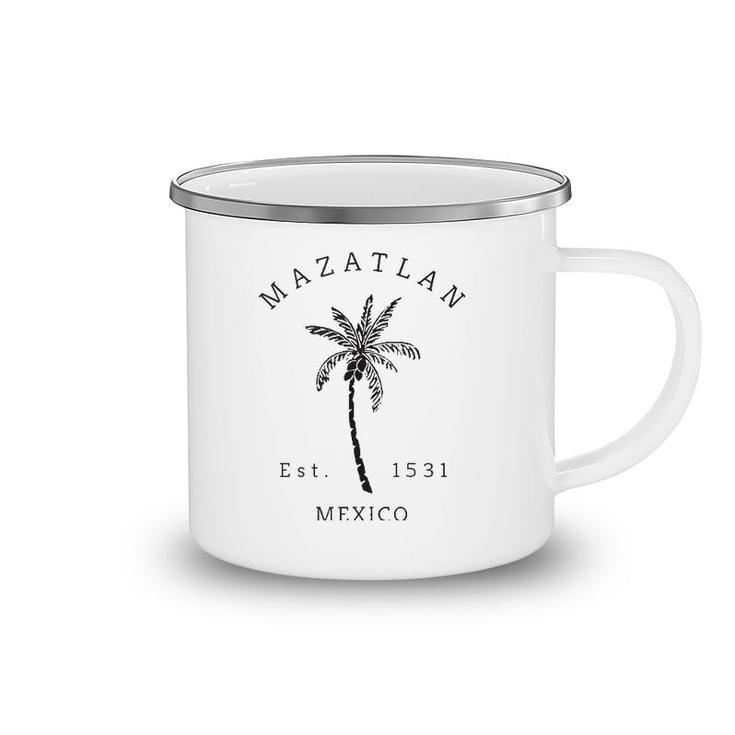 Retro Cool Mazatlan Palm Tree Novelty Art Surf Tank Top Camping Mug