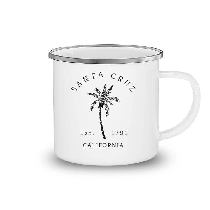 Retro Cool Santa Cruz California Palm Tree Novelty  Camping Mug