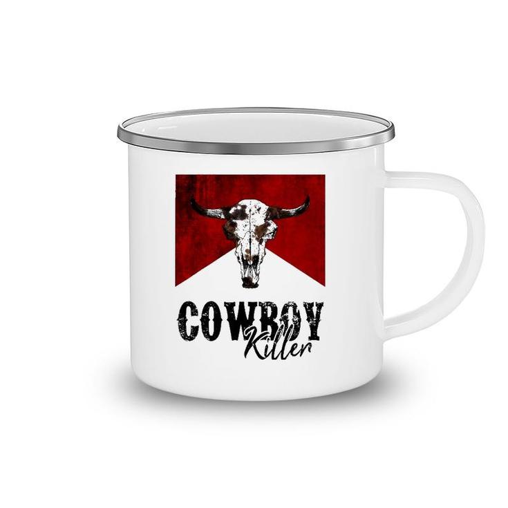 Retro Cow Skull Cowboy Killer Western Country Cowgirl Gift Camping Mug