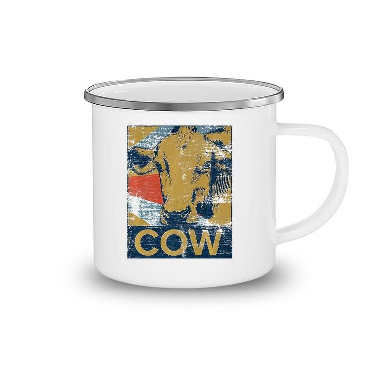 Retro Cow  Vintage Camping Mug