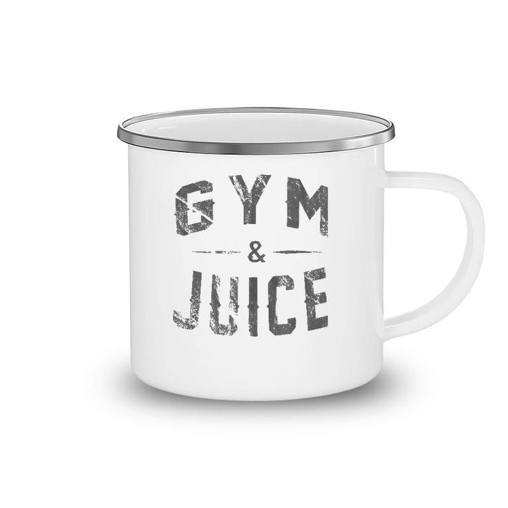 Retro Funny Gym & Juice Punny Body Builder Camping Mug