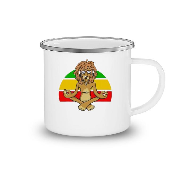 Retro Jamaican Rasta Lion Camping Mug