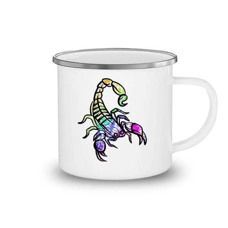 Retro Scorpion Tie Dye Scorpion Lover Camping Mug
