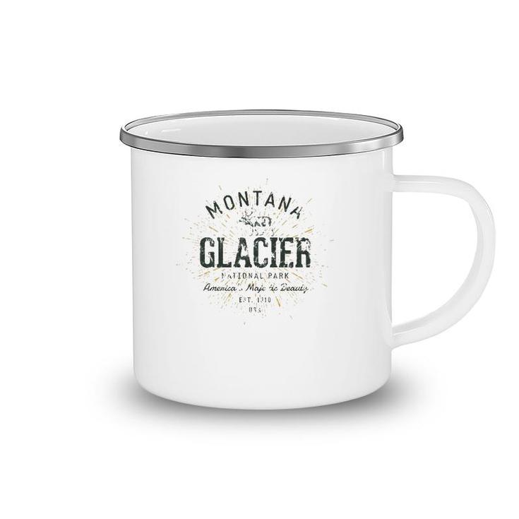 Retro Style Vintage Glacier National Park Camping Mug