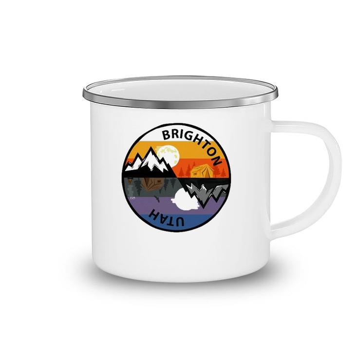Retro Vintage Brighton, Utah Souvenir Camping Camping Mug