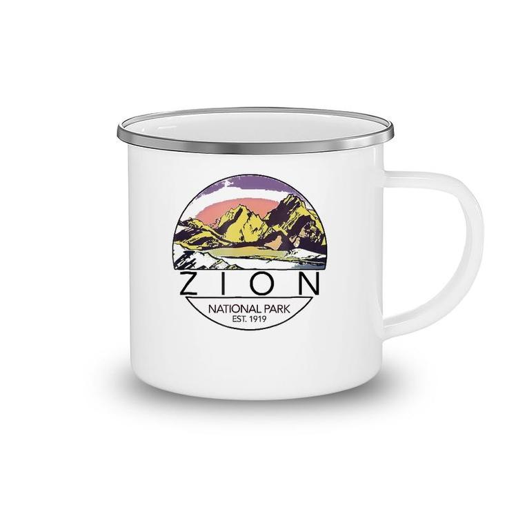 Retro Vintage Zion  National Parks Tee Camping Mug