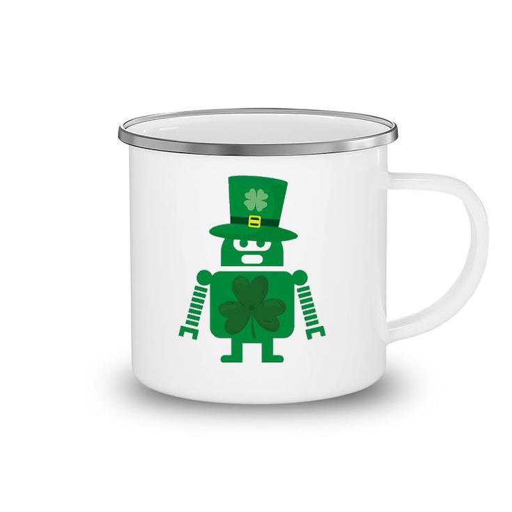 Robot Funny Geeky Leprechaun St Patricks Day Gifts Camping Mug