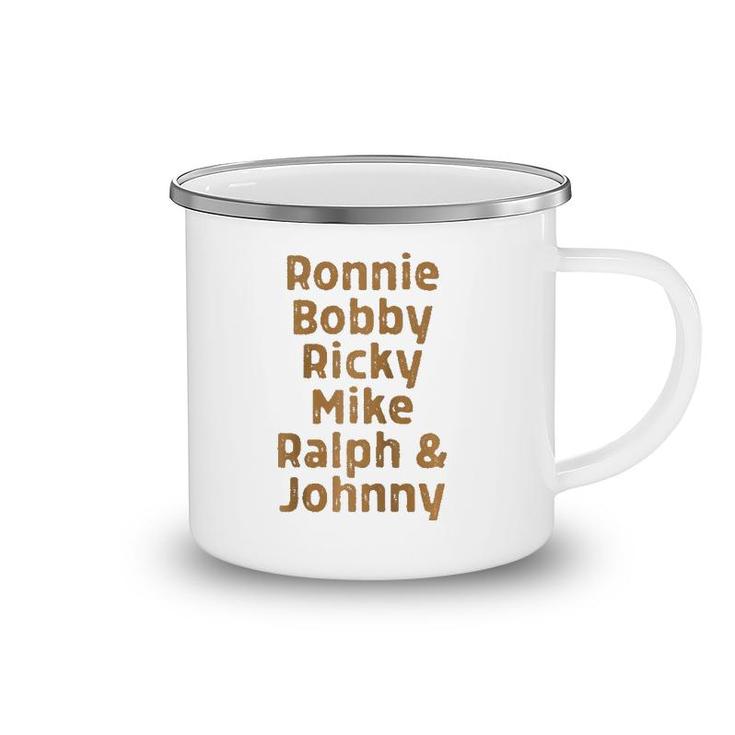 Ronnie Bobby Ricky Mike Ralph And Johnny Melanin Raglan Baseball Tee Camping Mug