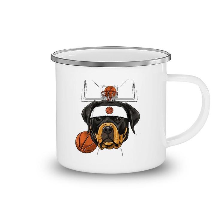 Rottweiler Basketball Dog Lovers Basketball Player Camping Mug