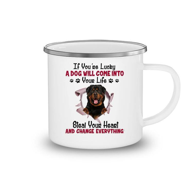 Rottweiler If You Are Lucky Camping Mug