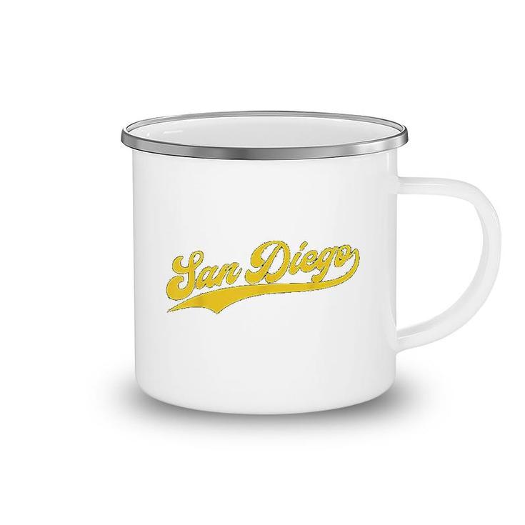 San Diego Baseball Script Gift Camping Mug