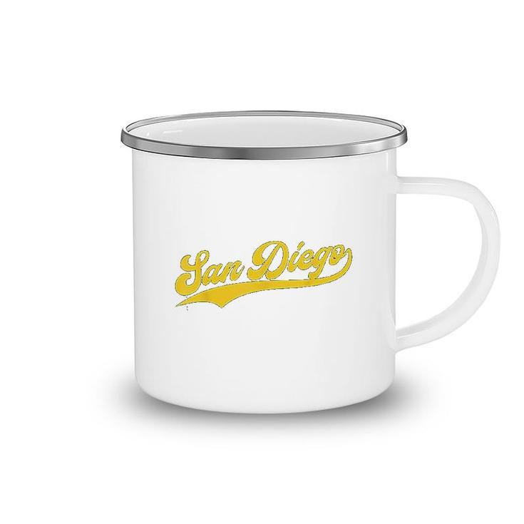 San Diego Baseball Script Gift Camping Mug