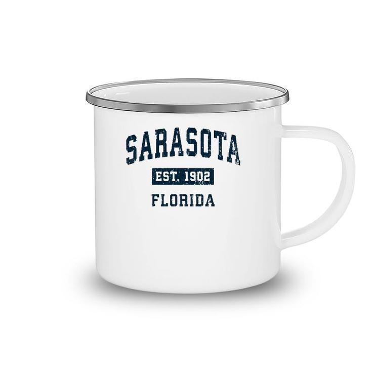 Sarasota Florida Fl Vintage Sports Design Navy Print Pullover Camping Mug