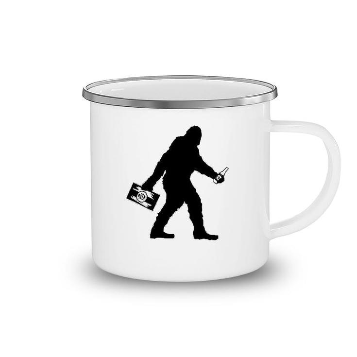 Sasquatch Bigfoot With Beer Funny Camping Mug